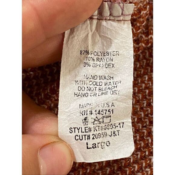 Peach Love California Rust Knit Oversized Sweater Women’s Made in USA - Picture 4 of 7